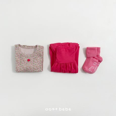 oottbebe/38. flower updown inner wear XS(6-12M)-XL(5-6Y)