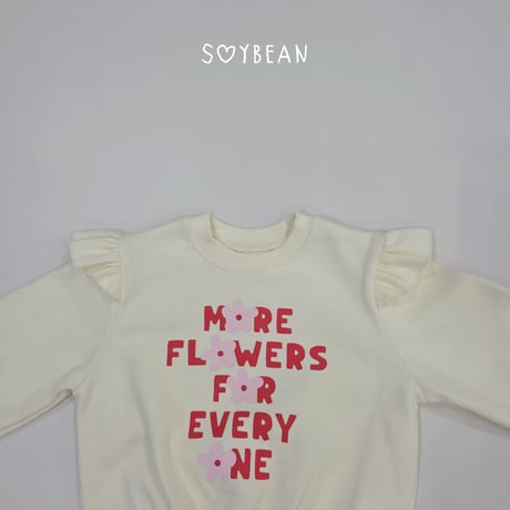 soybean/87. plan ) flower fril man-to-man XS-XL
