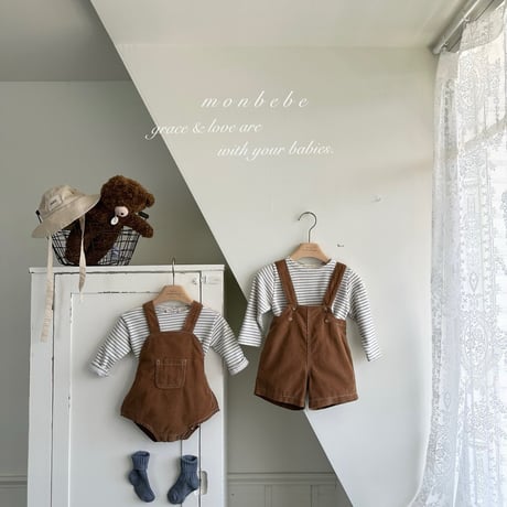 monbebe/21. royal corduroy overalls p  S(1-2Y)-XL(7-8Y)