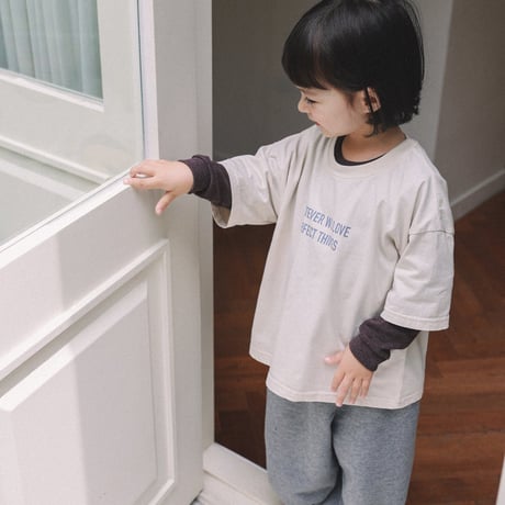 onu/2. lettering half t T-shirt BABY(12M)-XL(6-7Y)