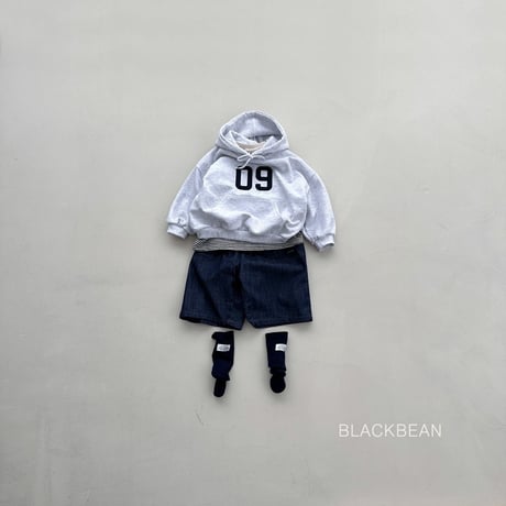 blackbean/35. number hood T-shirt S-XL