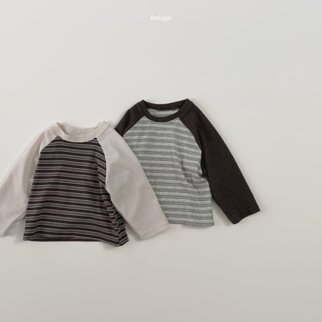 amigo/27. stripe raglan  XS-XL