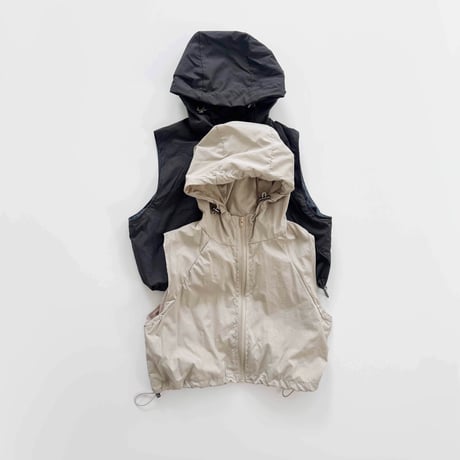 fromi/97. nailon hood jacket vest S-XL