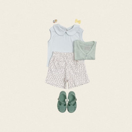oottbebe/77. pastel sleeveless collar T-shirt XS(1-2Y)-XL(6-7Y)