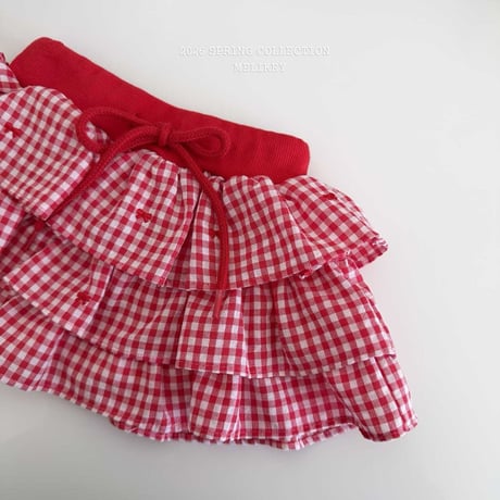 melikey/42. check ribbon kangkang skirt JS-JM