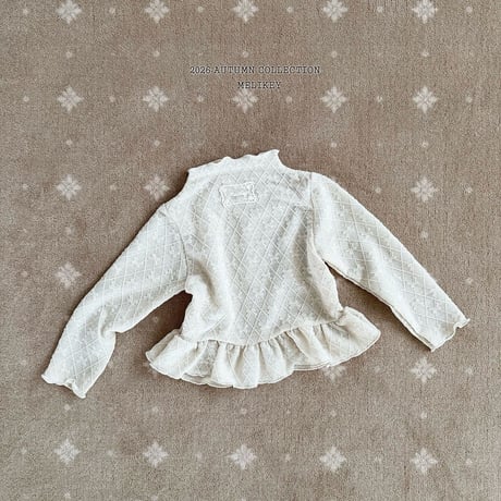 melikey/17. fril ribbon mesh T-shirt XS-XL