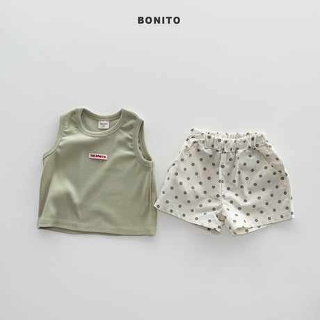 bonito/116. sleeveless dot pants set 6M-18M