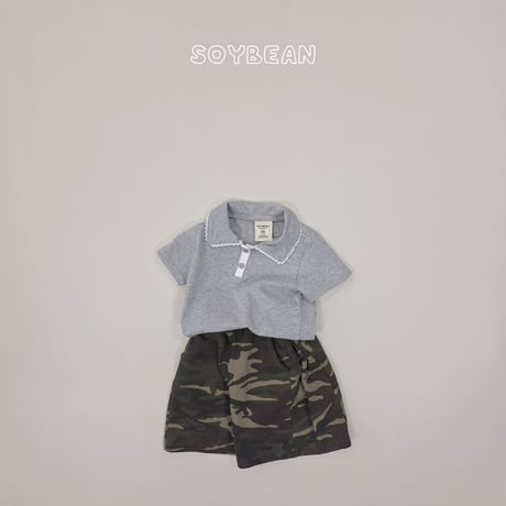 soybean/58. plan ) collar lace half t T-shirt XS-XL