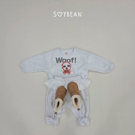 soybean/13. plan ) wangwang fril updown set XS-XL