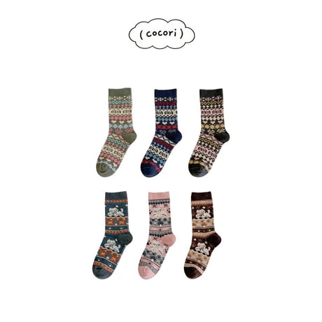 nightbebe/33. Nordic socks set M(3-5)-XL(9-12)