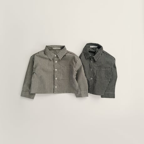 fromi/67. crop check shirt S-XL