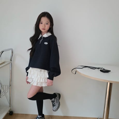 comma/148. embroidery collar T-shirt 110-130