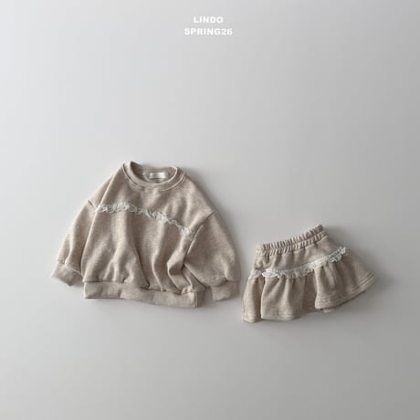 lindo/52. fril lace ( man-to-man skirt ) set XS-XL