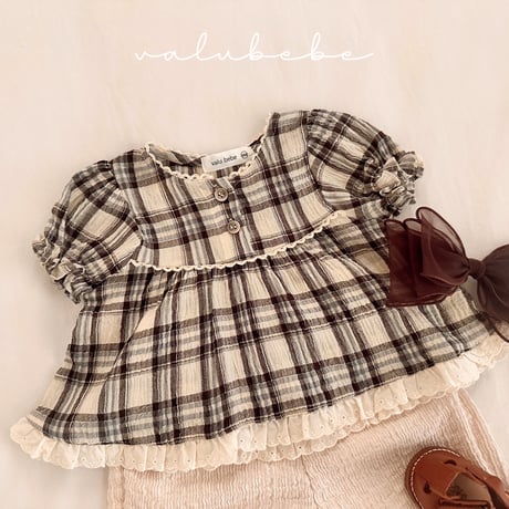 valubebe/68. checkcheck puff blouse 6M-S