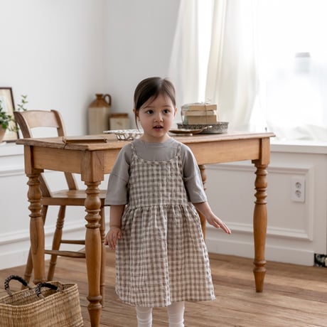 oatmeal/4. Molly check one-piece XS-XL