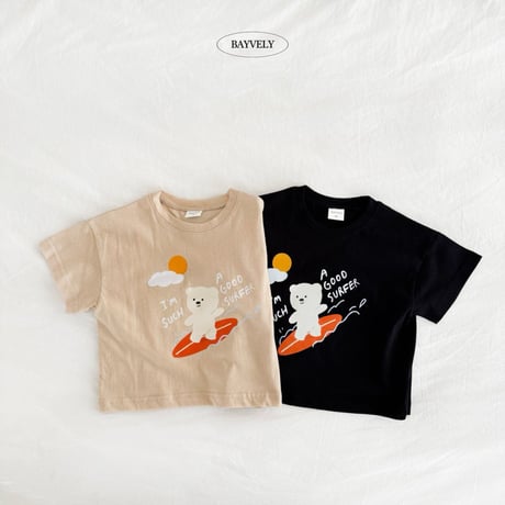 bayvely/16. bear fer half t T-shirt XS-XL
