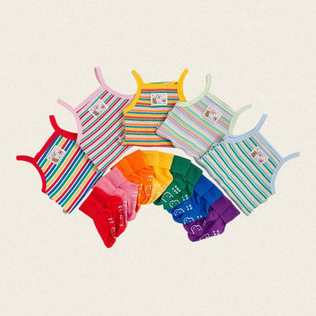 oottbebe/88. rainbow suit sleeveless S(0-6M)-M(6-12M)