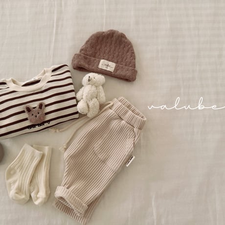valubebe/14. wide waffle baggy pants 6M-18M