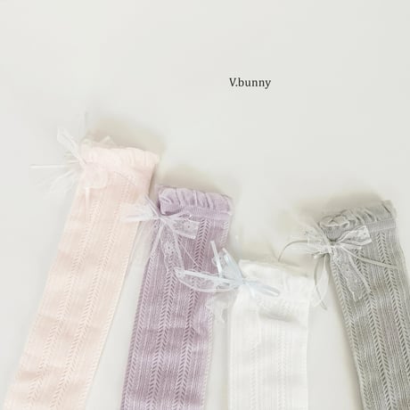 vbunny/94. vallet ribbon socks set FREE(37CM)