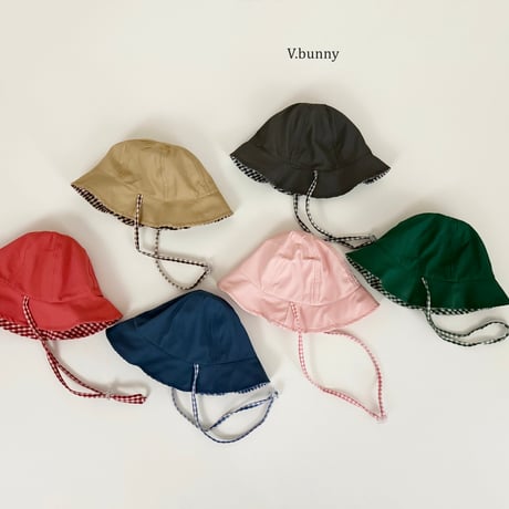 vbunny/50. both sides check hat FREE(48-52CM)