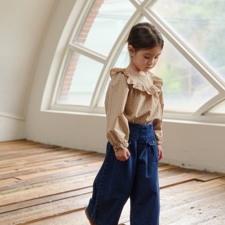 monatelier/18. check fril blouse S-2XL