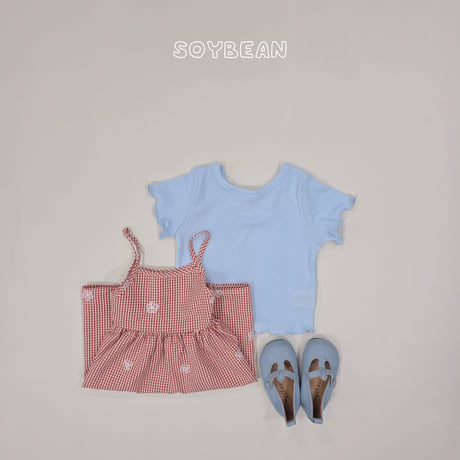 soybean/79. plan ) flower check one-piece XS-XL
