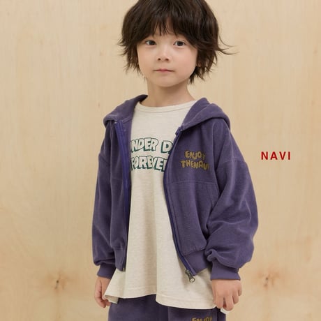 navi/50. flower hood zipup S-XL