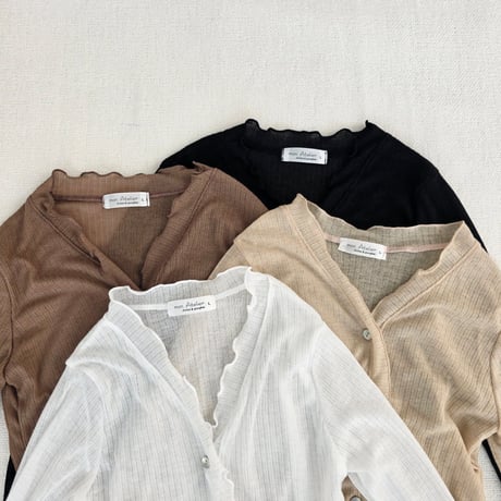 monatelier/11. Airy fril cardigan S-2XL