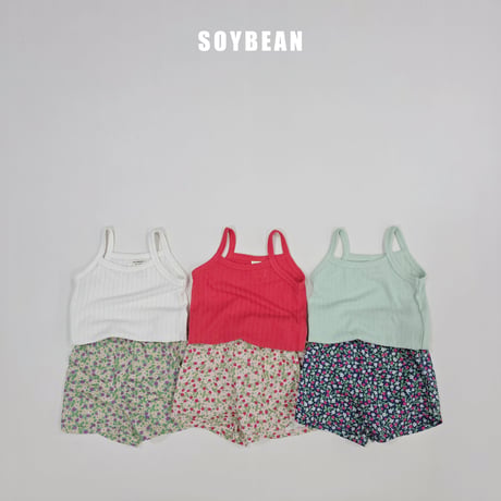 soybean/158. plan ) strawberry flower sleeveless updown set XS-XL