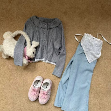 aiai/26. pony fril cotton cardigan ( sleeveless set) 90-130