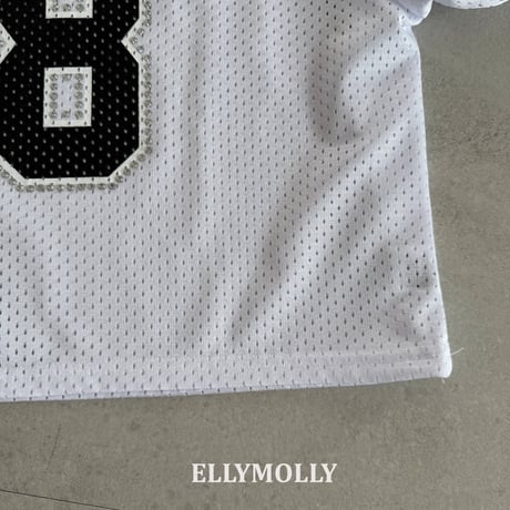 ellymolly/108. mesh puff v neck T-shirt 13-19