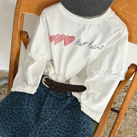 minimal/53. heart lace T-shirt S-XL