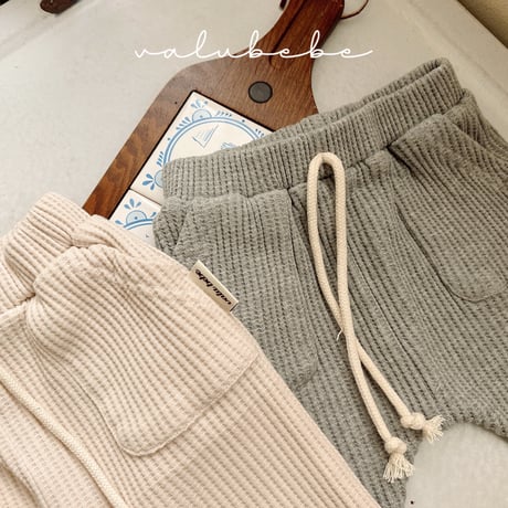 valubebe/14. wide waffle baggy pants 6M-18M