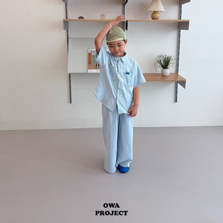owa/47. wide linen denim pants S-XL