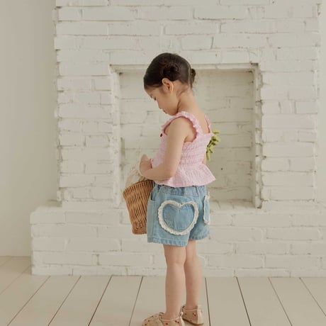 melikey/56. heart denim half pants JS-JM