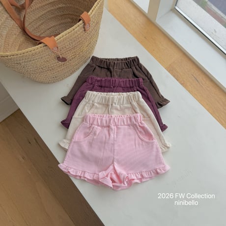 ninibello/61. Heart Frill Corduroy Shorts 2XL