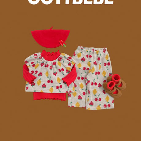 oottbebe/29. cherry puff knit setup ( knit puff set XS(0-1Y)-XL(4-5Y)