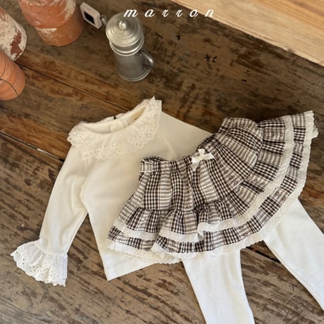marron/30. check tutu skirt leggings XS-L