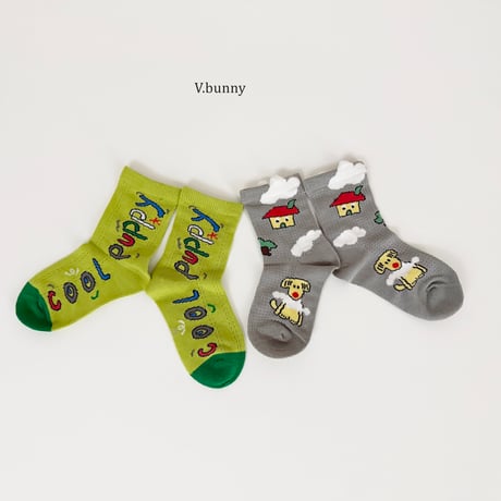 vbunny/78. puffy socks set M(130-150)-XL(180-210)