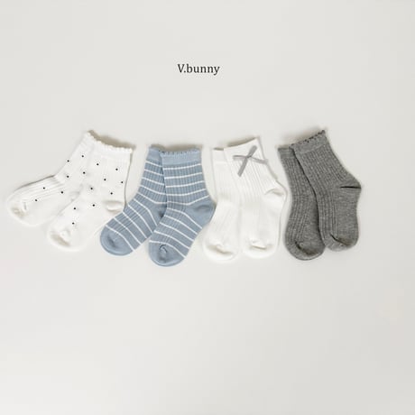 vbunny/7. cream soda socks set M(130-150)-XL(180-210)