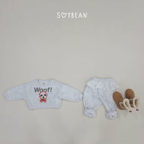 soybean/13. plan ) wangwang fril updown set XS-XL