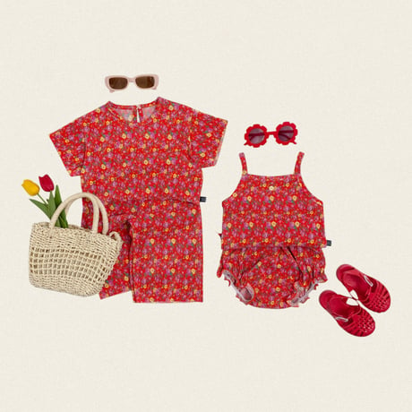oottbebe/85. flower songe plitch updown set XS(1-2Y)-L(4-5Y)