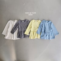 merrygoround/23. peach span fril T-shirt XS-2XL