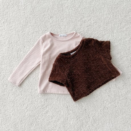 urbanrabbit/51. Check & Hairy Layered Set JS-JM