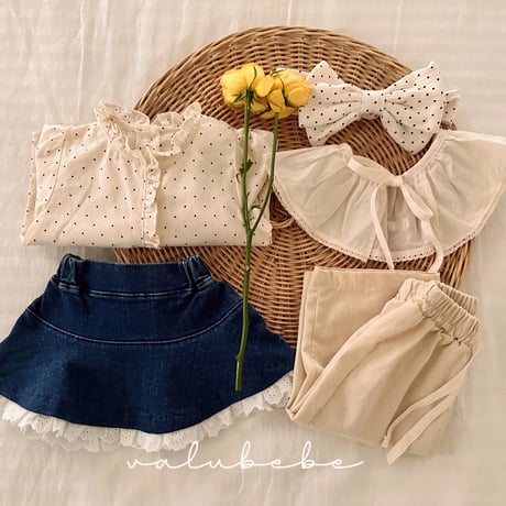valubebe/25. lace denim skirt 6M-S