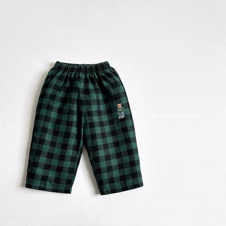 vividi/23. bb bear check pants XS-XL
