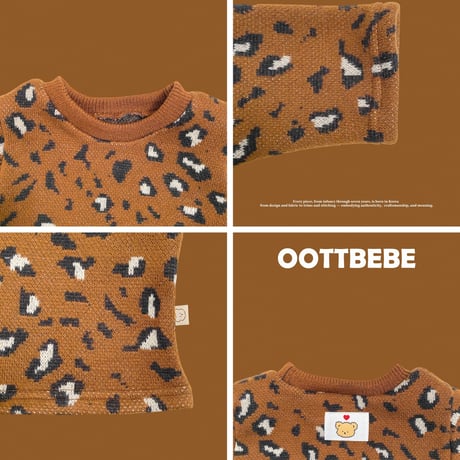 oottbebe/31. leopard knit setup ( knit pants ) set XS(0-1Y)-XL(4-5Y)