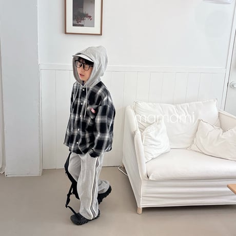 mamami/53. spring check hood jumper XS-XL
