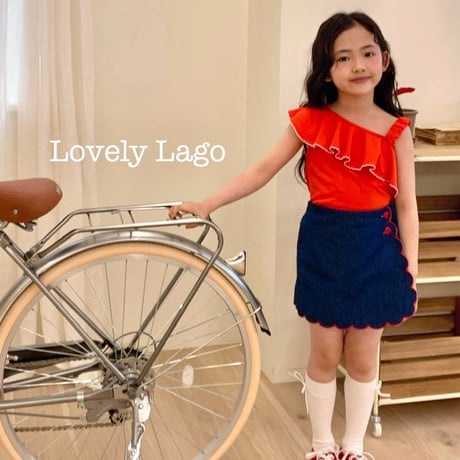 lago/25. embroidery wave pants S-JS