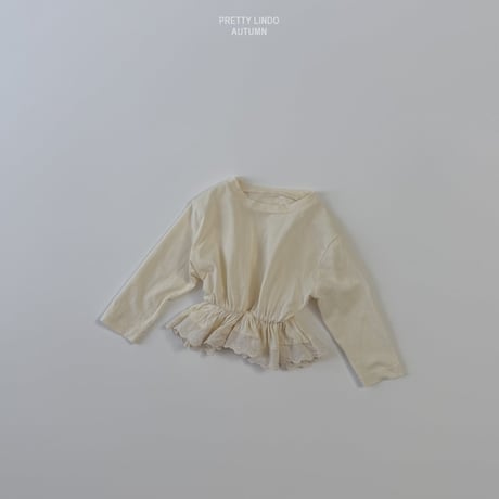 lindo/79. single lace fril T-shirt XS-XL